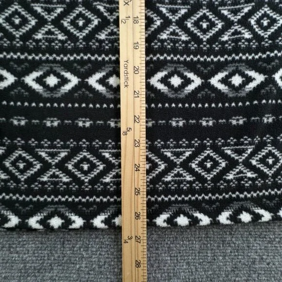 Eddie Bauer Women’s White Black Fair Isle Large Pullover 1/4 Zip Fleece Sweater - Picture 3 of 11